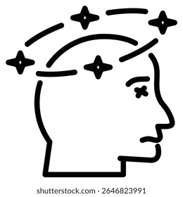 Ilustração do vetor da linha do ícone de tontura