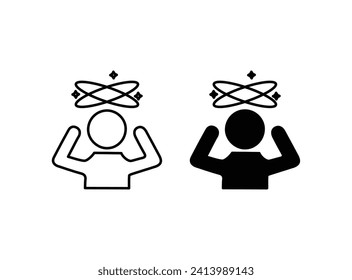 Dizziness Icon Set. Vector illustration