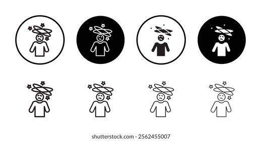 Dizziness icon Thin line flat illustration