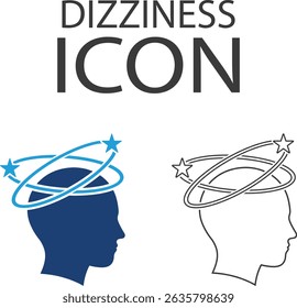 Dizziness icons design, Line art icon design