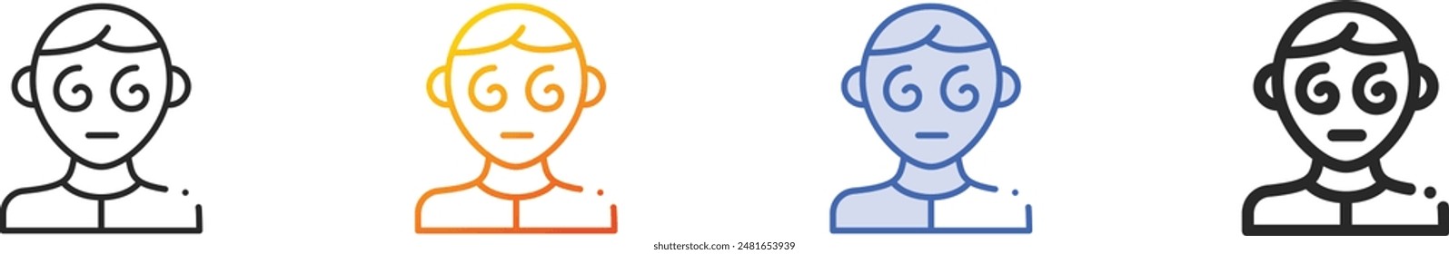 dizziness icon.Thin Linear, Gradient, Blue Stroke and bold Style Design Isolated On White Background