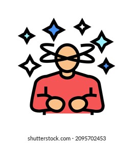 vectores de iconos de color mareos o ligereza. signo de mareo o mareo. ilustración de símbolo aislado