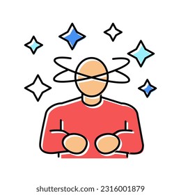 dizziness or lightheadedness color icon vector. dizziness or lightheadedness sign. isolated symbol illustration