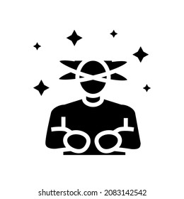 dizziness or lightheadedness glyph icon vector. dizziness or lightheadedness sign. isolated contour symbol black illustration