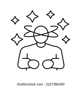 dizziness or lightheadedness line icon vector. dizziness or lightheadedness sign. isolated contour symbol black illustration