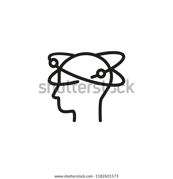 Dizziness Line Icon Head Profile Orbits Stock Vector (Royalty Free ...