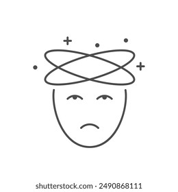 Dizziness symptom line outline icon