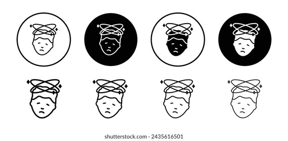 Dizziness vector icon set collection. Dizziness Outline flat Icon.