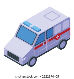 Dizzy ambulance car icon isometric vector. Sick health. Mental stress