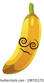 Dizzy banana illustration vector on white background