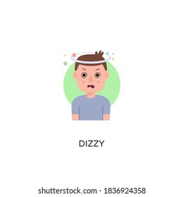 Dizzy Cartoon Character icon in vector. Logotype