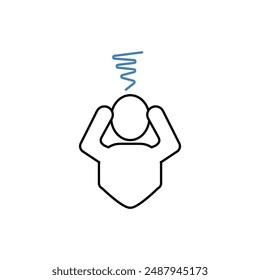 dizzy concept line icon. Simple element illustration. dizzy concept outline symbol design.