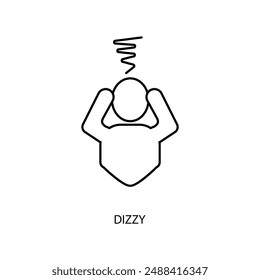 dizzy concept line icon. Simple element illustration. dizzy concept outline symbol design.