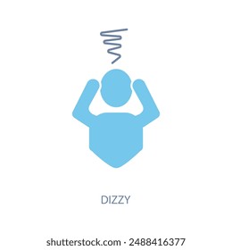 dizzy concept line icon. Simple element illustration. dizzy concept outline symbol design.