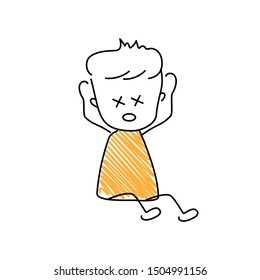 Dizzy emoji character. Editable line dizzy character.