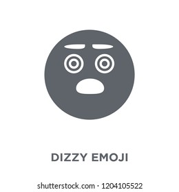 Dizzy emoji icon. Dizzy emoji design concept from Emoji collection. Simple element vector illustration on white background.