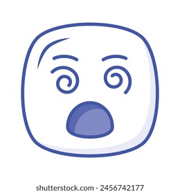 Dizzy emoji icon, dizziness expression vector design