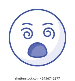 Dizzy emoji icon, dizziness expression vector design