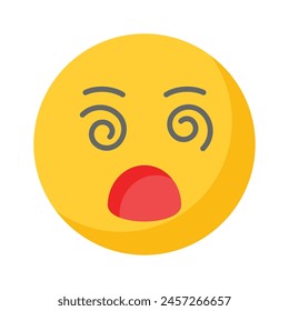 Dizzy emoji icon, dizziness expression vector design