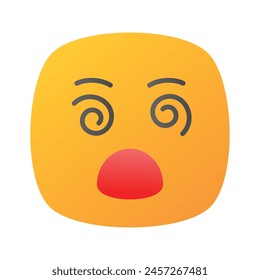 Dizzy emoji icon, dizziness expression vector design