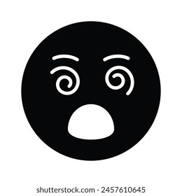 Dizzy emoji icon, dizziness expression vector design