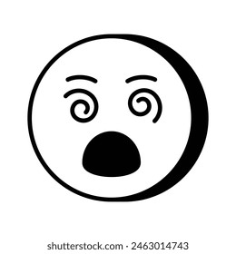 Dizzy emoji icon, dizziness expression vector design