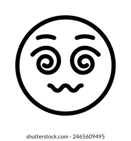 Dizzy emoji icon, dizziness expression vector design