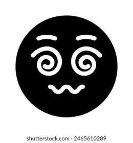 Dizzy emoji icon, dizziness expression vector design