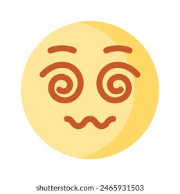 Dizzy emoji icon, dizziness expression vector design