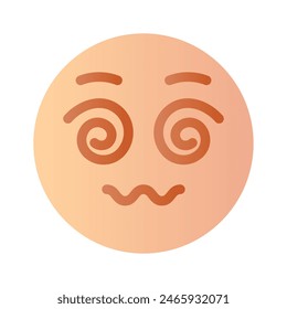 Dizzy emoji icon, dizziness expression vector design