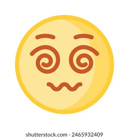 Dizzy emoji icon, dizziness expression vector design