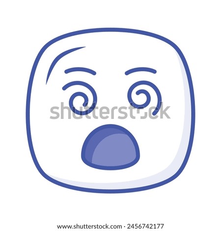 Dizzy emoji icon, dizziness expression vector design