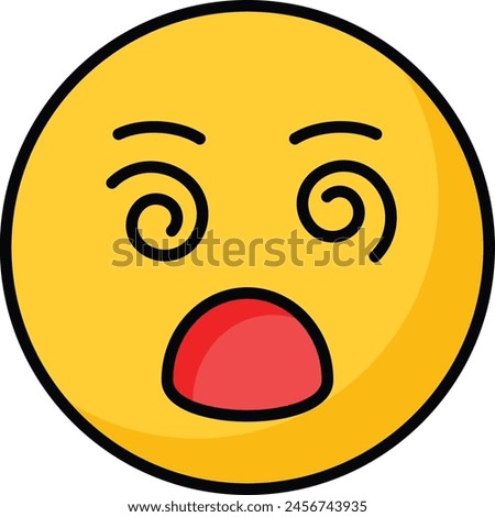 Dizzy emoji icon, dizziness expression vector design