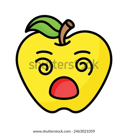 Dizzy emoji icon, dizziness expression vector design