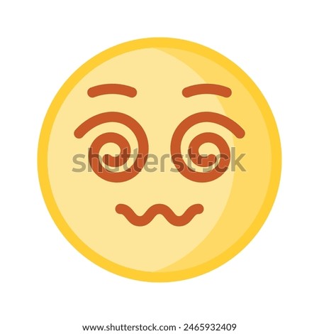 Dizzy emoji icon, dizziness expression vector design