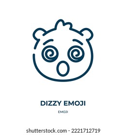 Dizzy emoji icon. Linear vector illustration from emoji collection. Outline dizzy emoji icon vector. Thin line symbol for use on web and mobile apps, logo, print media.