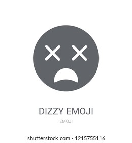 Dizzy emoji icon. Trendy Dizzy emoji logo concept on white background from Emoji collection. Suitable for use on web apps, mobile apps and print media.