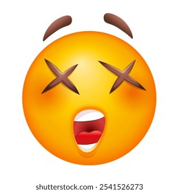 Emoji tonto em fundo branco. Emoticon bonito.