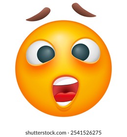 Emoji tonto em fundo branco. Emoticon bonito.