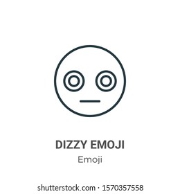 Dizzy emoji outline vector icon. Thin line black dizzy emoji icon, flat vector simple element illustration from editable emoji concept isolated on white background