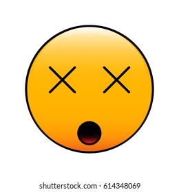 Dizzy Emoticon Face Vector Emoji Crosseyed Stock Vector (Royalty Free ...