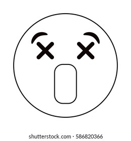 dizzy emoticon style thin line