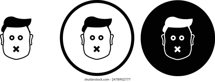 dizzy emotion icon black outline for web site design 
and mobile dark mode apps 
Vector illustration on a white background