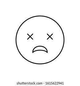 Dizzy, emotions icon. Simple line, outline vector expression of mood icons for ui and ux, website or mobile application
