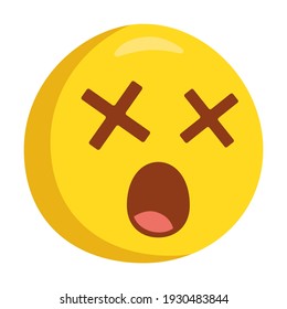 Dizzy Face Emoji Icon Illustration Cross Stock Vector (Royalty Free ...