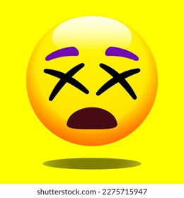 Dizzy face vector flat icon. Isolated dizzy face emoji illustration