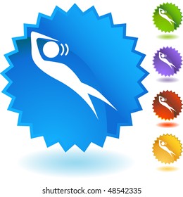 Dizzy figure web button isolated on a background