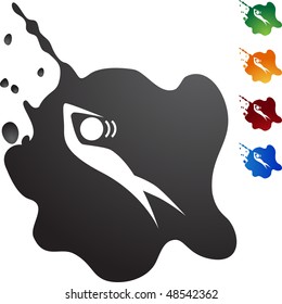 Dizzy figure web button isolated on a background