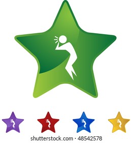 Dizzy figure web button isolated on a background