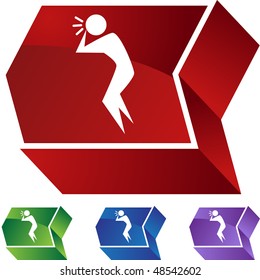 Dizzy figure web button isolated on a background